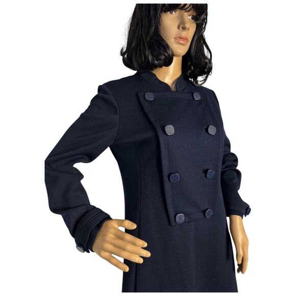 Vintage Navy double breasted pop over dress military style medium - Picture 6 of 13